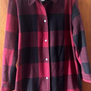 BB Dakota Burgundy and Black Plaid Jacket